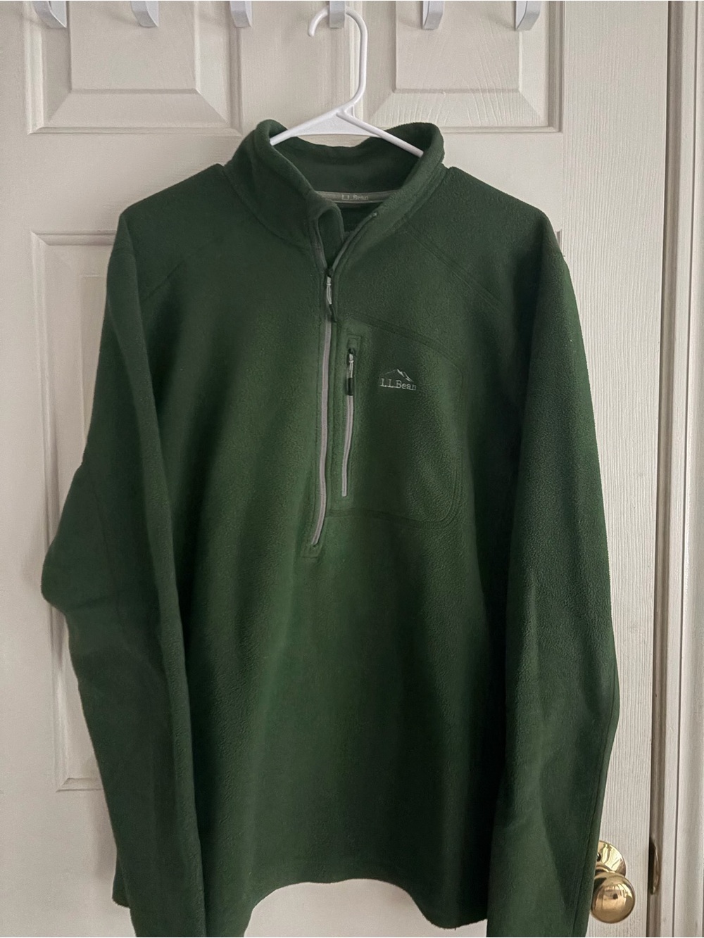 L.L. Bean Men's Forest Green Half-Zip Fleece Pullover - Large